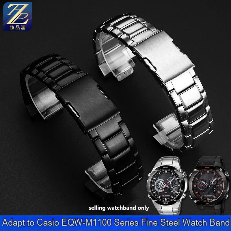 Cinturino Da Uomo Per Casio Casio Eqw-A1100/Eqw-A1000/M1100 Series Cinturino In Metallo In Acciaio Inossidabile