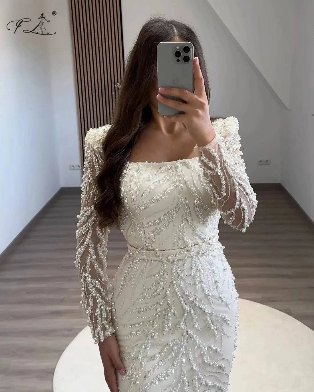 Simple White Tea-Length Cocktail Dresses Mermaid Square Neckline Prom  Dresses Long Sleeves Gowns Customized Robes De Cocktail - AliExpress 320