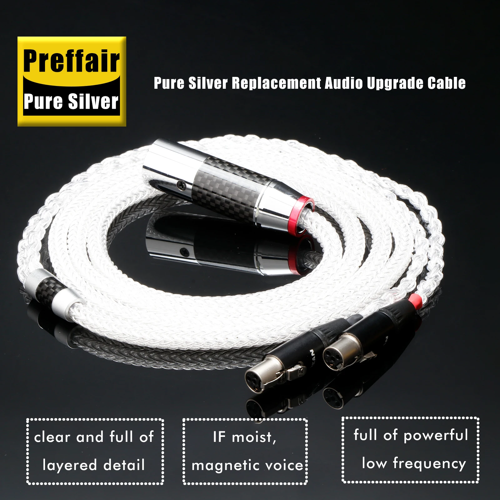 Mini XLR/4,4/2,5/6,35mm 16-adriges Reinsilber Upgrade Kopfhörerkabel HiFi für Sundara Ananda HE4XX HE560 HE-350 HE1000se – Detail 7