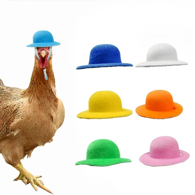 Chicken Hats 6-Pack Mini Pet Hard Hats - Adjustable Animal Costume /Ducks Helmets For Chickens