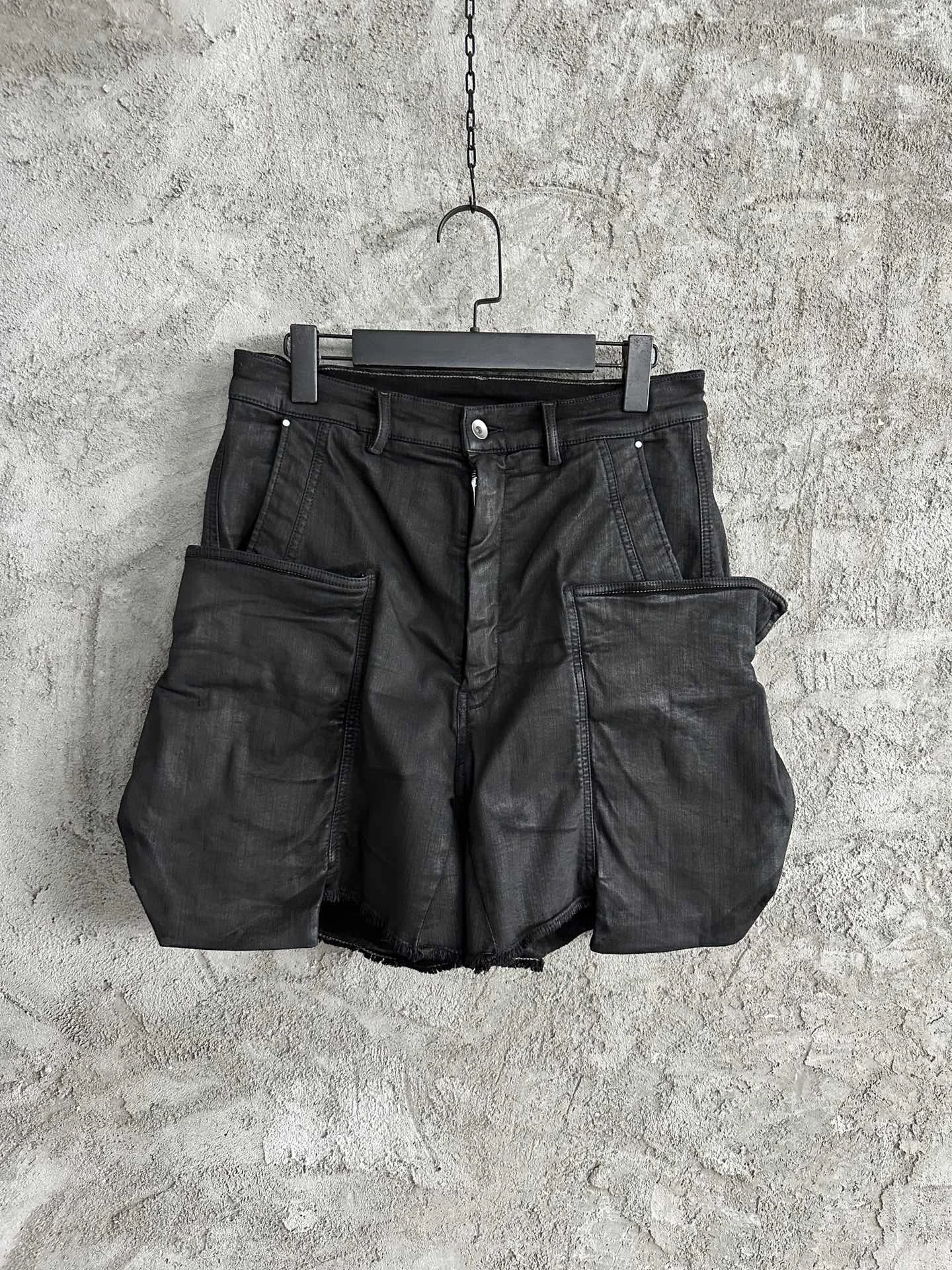Owen Seak Men Short Oil wax Denim Jeans Casual Harem Cotton Gothic Summer Loose Black Short Size XL,denim shorts summer jeans shorts