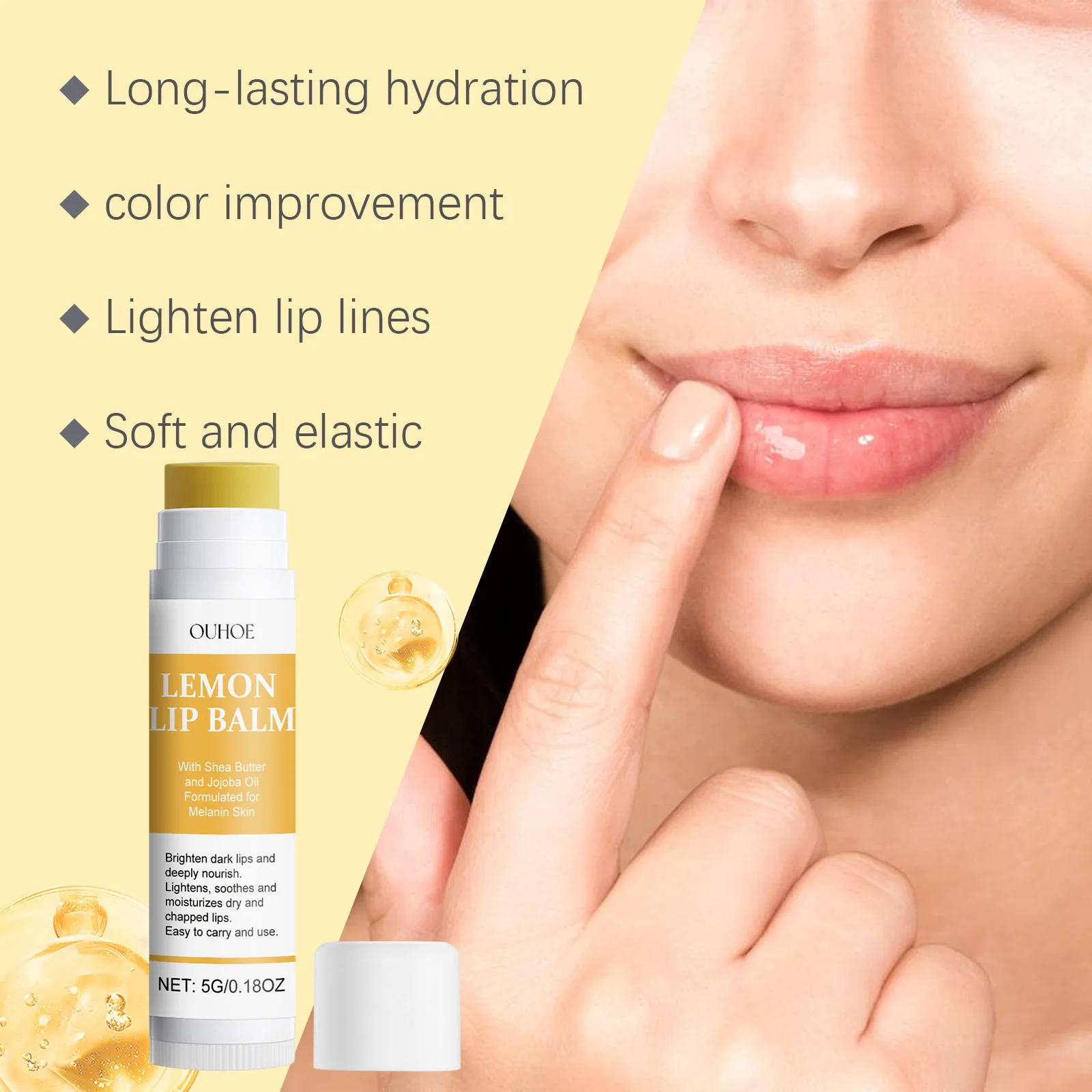 Glowing Lip Balm Lemon Ginger Fragrance Plumping Lip Gloss Remove Melanin Dark Dead Skin Repair Moisturize Brightening Lip Balm 5