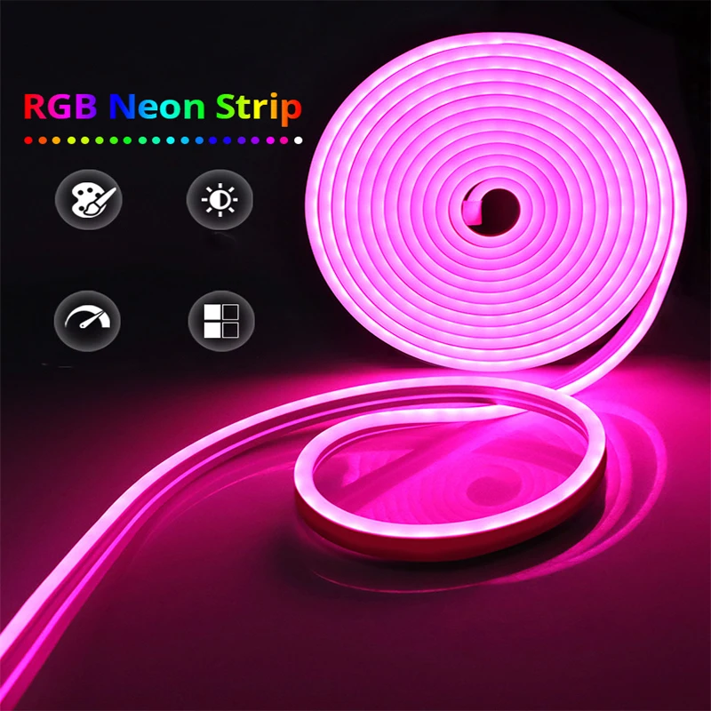 Flexible Rgb Light Neon Strip 220v  Rgb Round Led Light Strip 220v - Led  Flexible - Aliexpress