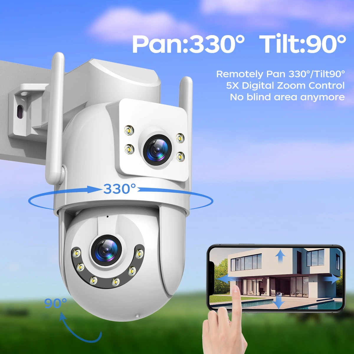 Jooan 4K 5G Wireless Ip Camera Outdoor Dual Screen 5X Digital Zoom CCTV Video Surveillance Camera Autora Auto Tracking Home CAM 2
