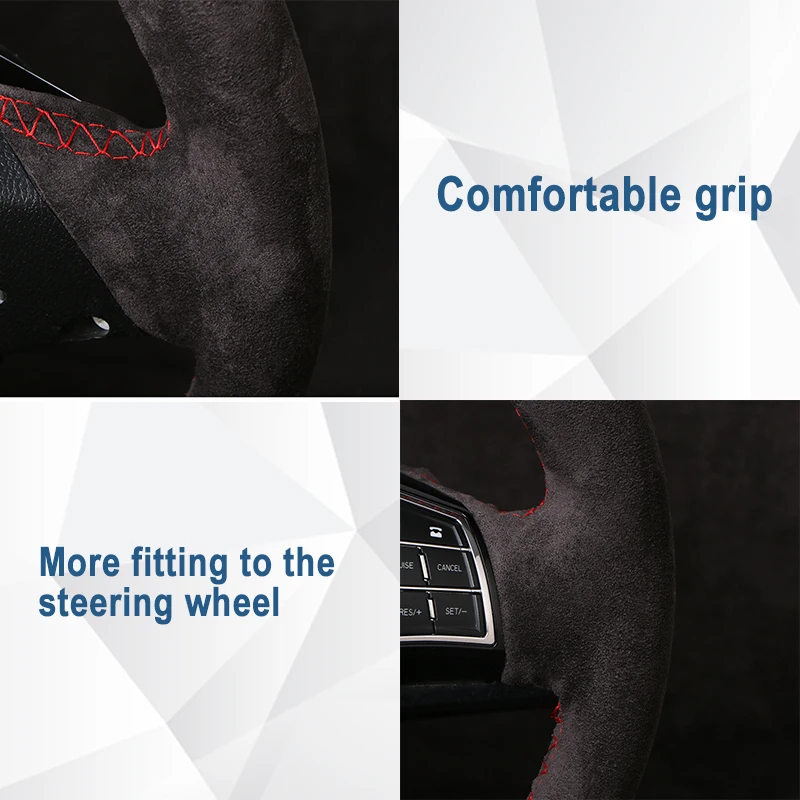 Premium Non-Slip Suede Leather Car Steering Wheel Cover