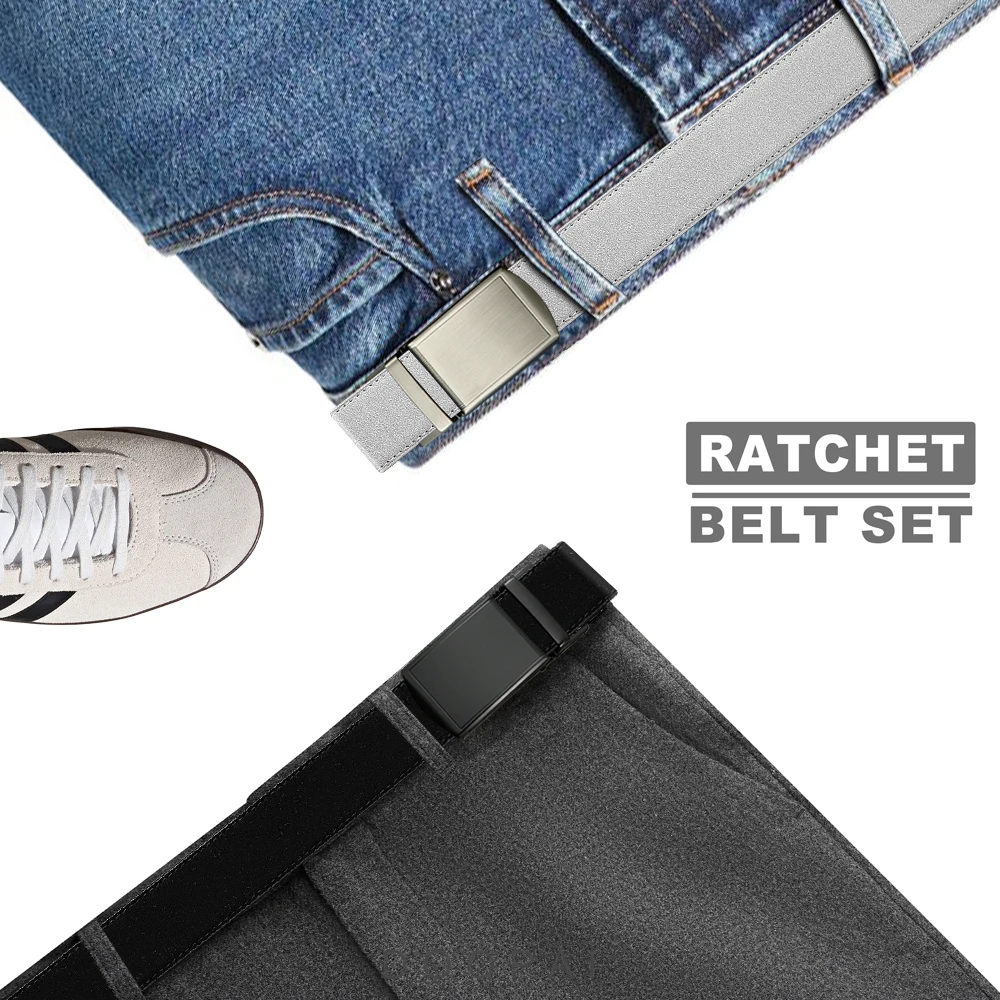 Ledergürtel für Herren, hochwertige PU-Ledergürtel, Gürtel mit automatischer Schnalle, verstellbarer Gürtel ohne Löcher, Jeansgürtel für Herren – Detail 4