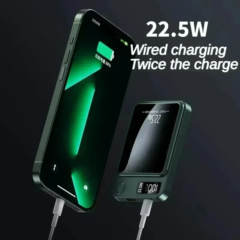 100000mAh 22.5W Magnetic Power Bank Wireless Fast Charger For Magsafe Portable Auxiliary Battery Pack For iphone Huawei Samsung 4