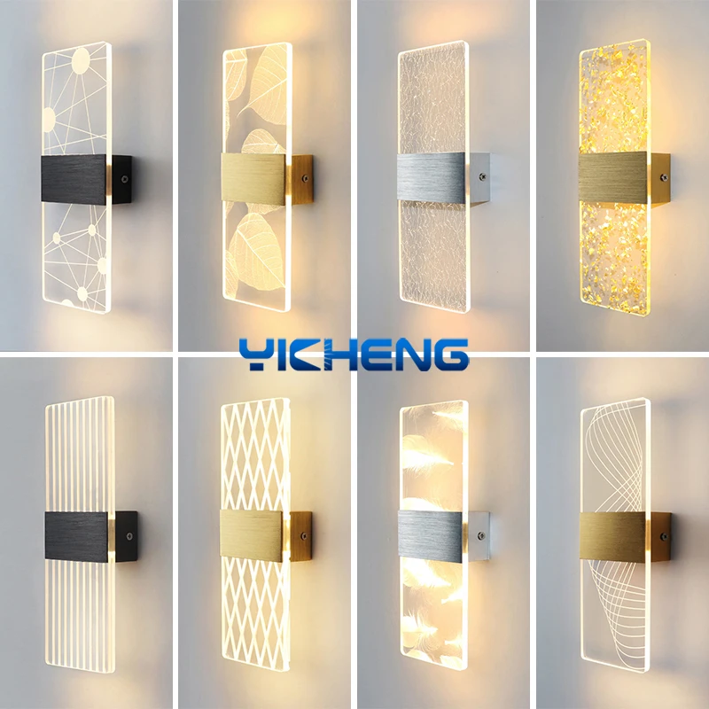 아크릴 실내 벽 램프 6W LED 벽 조명 침실 거실 발코니 통로 머리맡 조명 현대 북유럽 Sconce 램프 AC85-265V