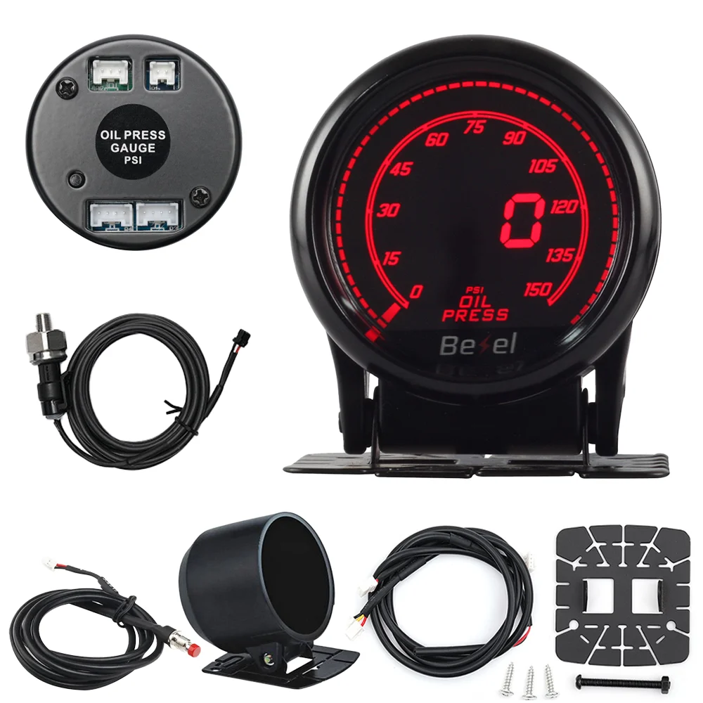 HA Accessories 2Inch 52mm Digital Auto Gauge Meter 10Color Oil Pressure Turbo Boost EGT Exhaust Temp Tachometer Water Oil Temp