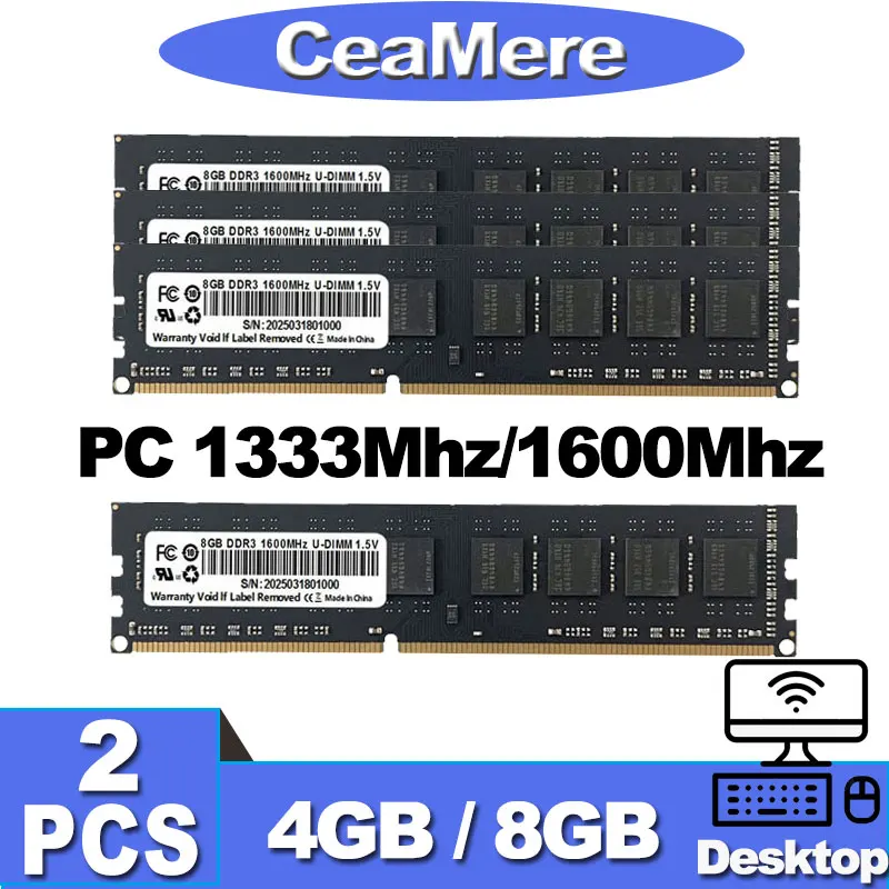 CeaMere DDR3 2개 데스크탑 범용 메모리, D3 4G/8G 1333MHz/160..