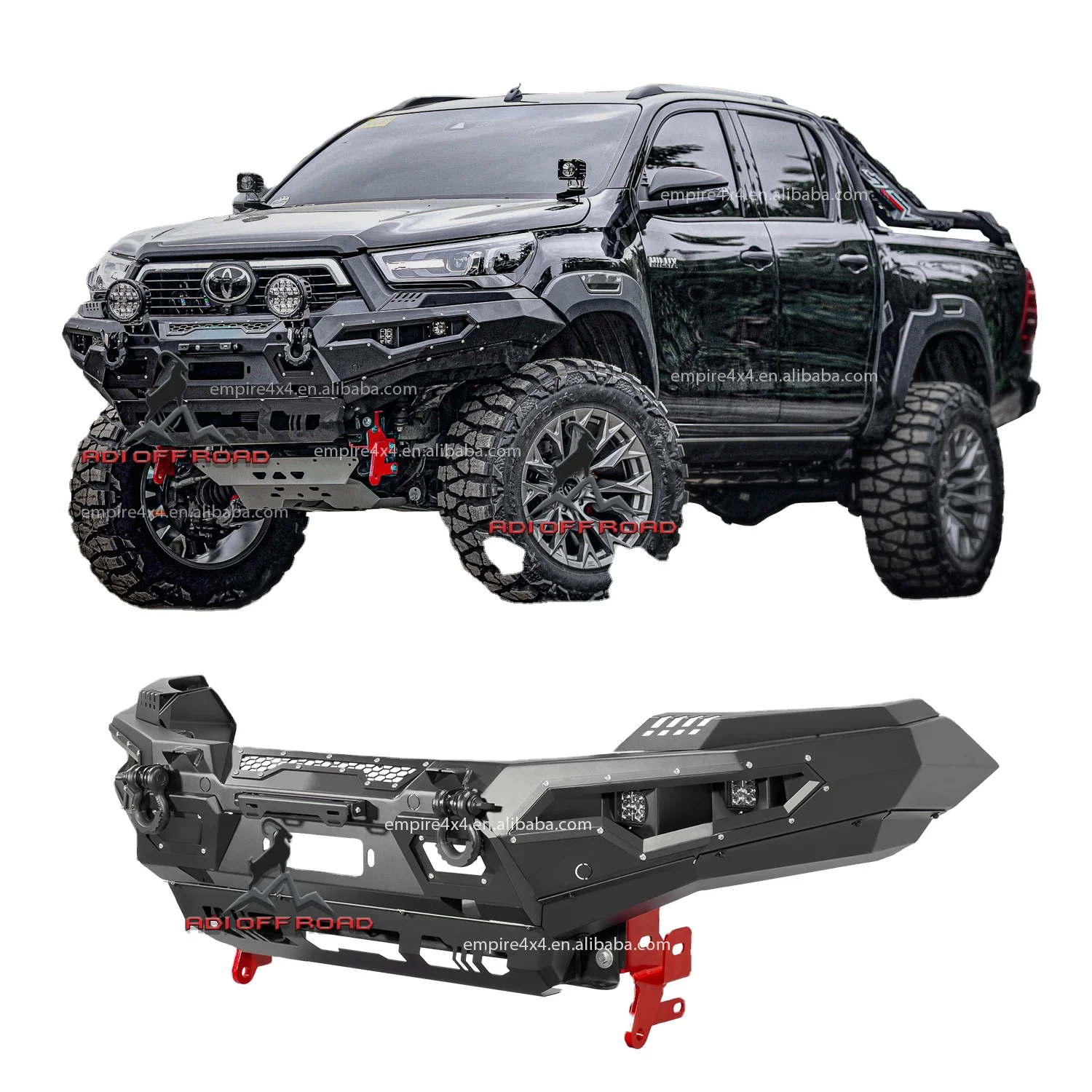 

Top 4x4 Pickup BULL BAR Steel front rear bumpers for -toyota hilux rogue Conquest vigo revo rocoo 2021 2022 2023