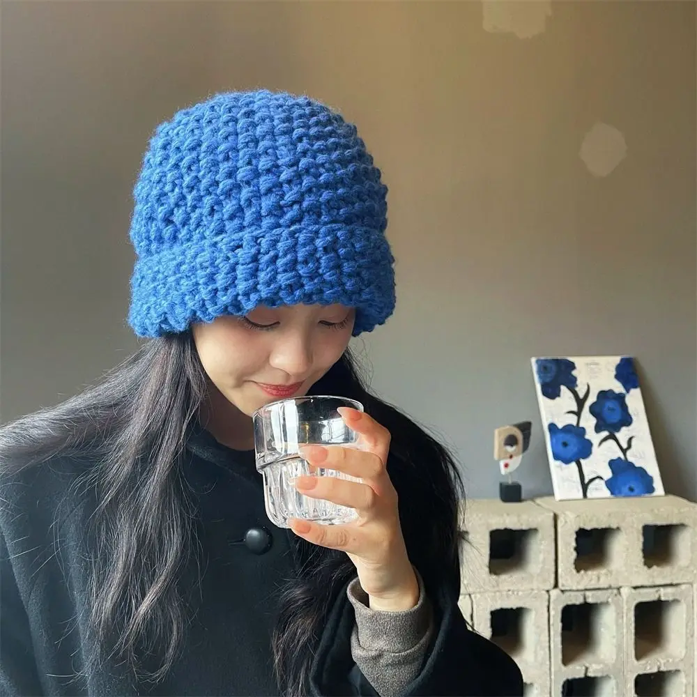 

Winter Beanie Hat for Women Knitted Cap Plush Hat Fashion Keep Warm Thickened Wool Couple Cap Female Casual Outdoor Bonnet Caps