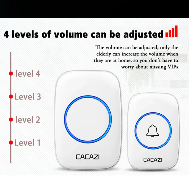 36 music 110DB 300M Wireless Doorbell Battery powered Smart Door Bell 1 2 Button 1 2 Receiver wireless doorbell