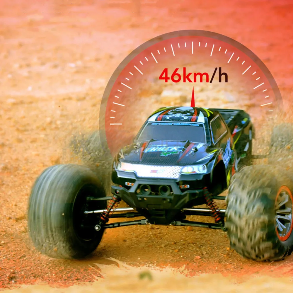 JTY Toys 1:10 RC Trucks 46km/h Dual Motor High Speed Remote Control Buggy Truck 4WD Bigfoot Climbing Off-Road Car Waterproof 2