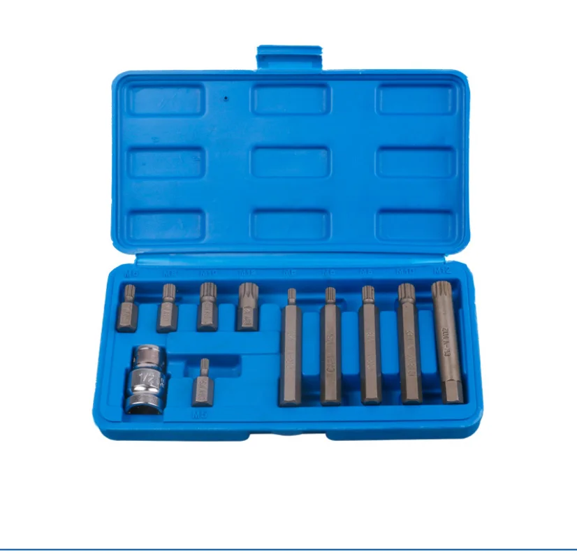 

11pcs/set 12-point screwdriver bit set M5 M6 M8 M10 M12 Spline L30MM L75MM