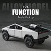 1:24 Tesla Cyberpunk Pickup Truck Model Alloy Simulation Sound And Light Pull Back Off-Road Vehicle Boys Collection Decoration 1