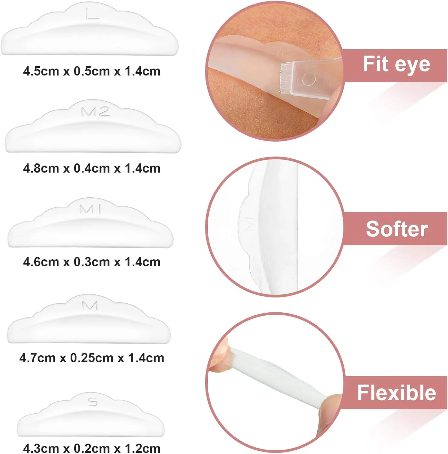 로만사 NEW 재사용 가능 속눈썹 리프트 패드 로드 실리콘 속눈썹 펌 컬러 및 Y자형 속눈썹 브러쉬 펌 컬러 메이크업 도구