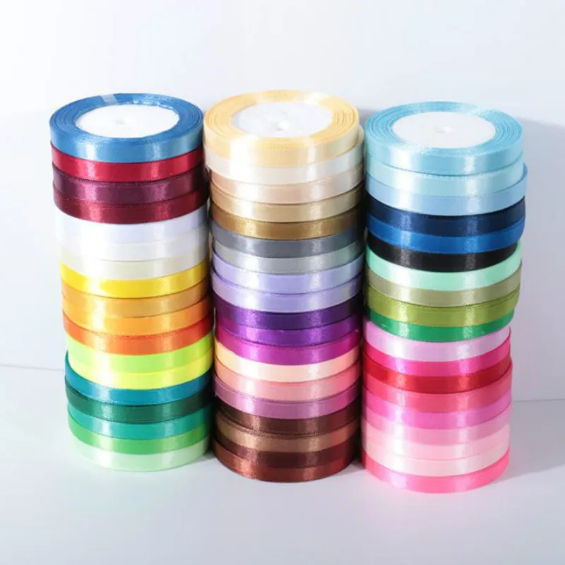 Satin Ribbons 22meter/Roll 6mm 10mm 15mm 20mm 25mm 40mm 50mm For Crafts Bow Handmade DIY Gift Wrap Party Wedding Decorative