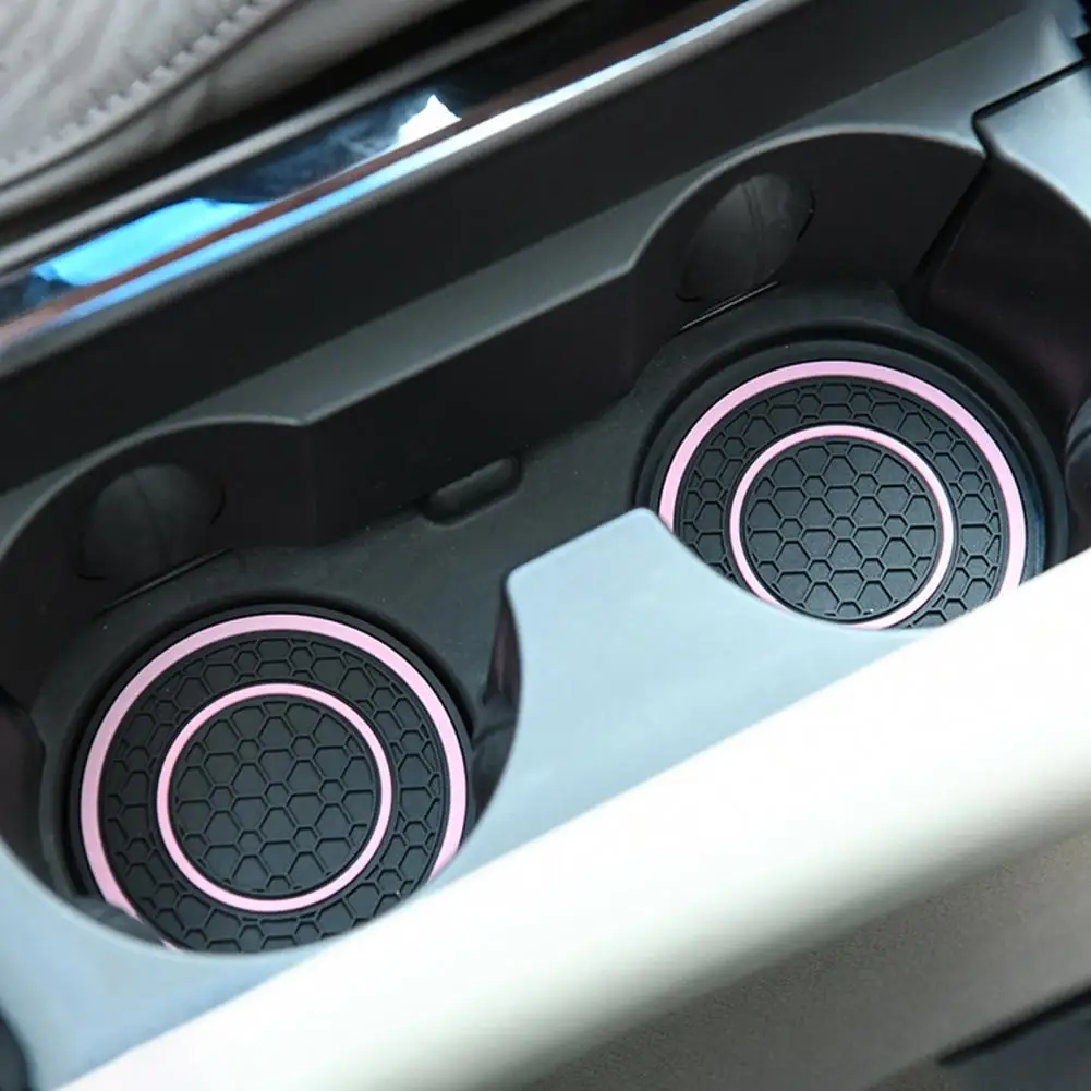 Car Cup Coaster Mug Pad High Temperature Resistant Non-Slip Design Waterproof PVC Coaster Automotive Cup Mat Car Interior Access
