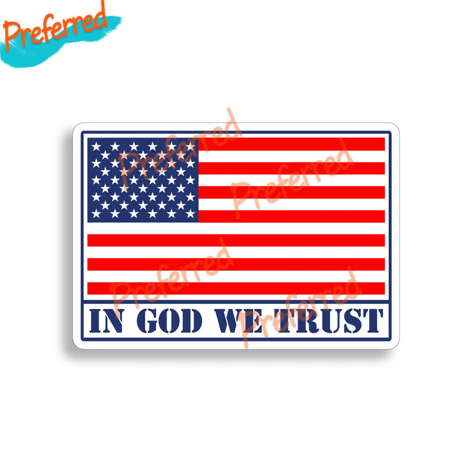 In God We Trust Sticker American Flag Notebook Car Vehicle Window Bumper Sticker Logo O Car Sticker Decal Decoration-Tutte Le Taglie