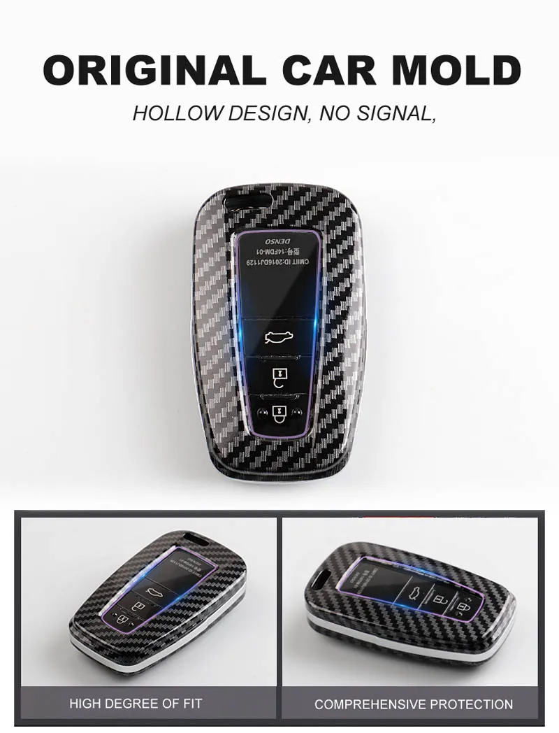 Custodia per chiave Auto remota Shell per Toyota Chr C-HR Camry Corolla Prado Prius RAV4 2018-2022 Cruiser Smart accessori Auto - S094731f7492e4e17bb41933cf5c2e0095