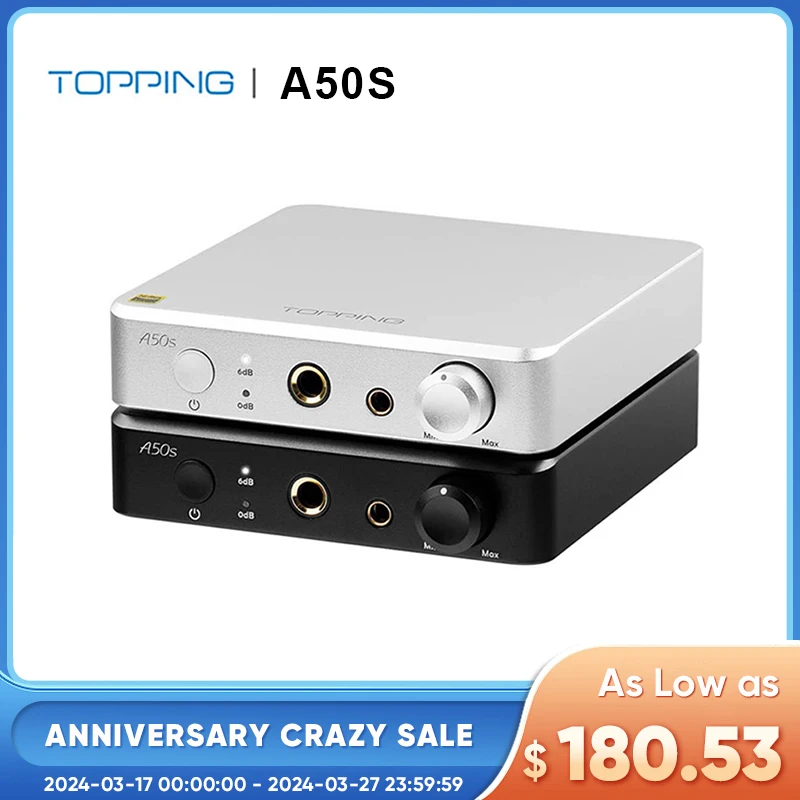 

Усилитель для наушников Topping A50s HiFi, односторонний вход 6,35 мм, SE/4,4 мм, сбалансированный выход, усилитель для наушников NFCA, предусилитель 3500 мВт * 2