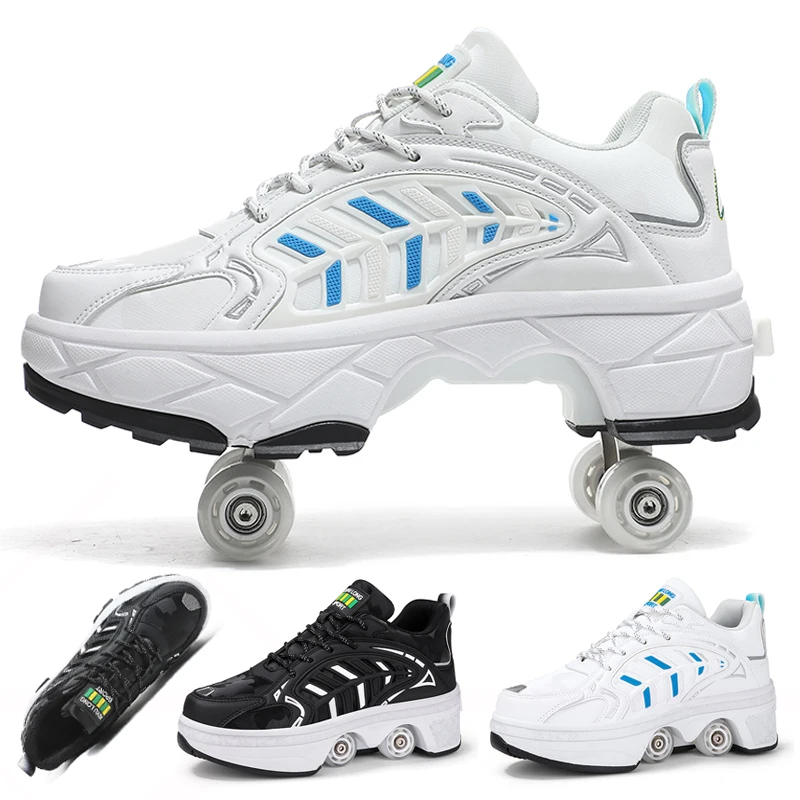 roller skates students outdoor wheel shoes multi-functional sports shoes 33-43 size roller skates
