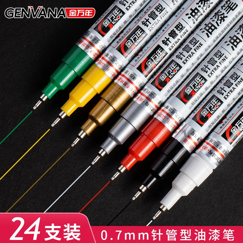 

Jinwannian 0.7Mm Paint Pen, New Thin Headed Tire Pen, White Marking Pen, Oily, Waterproof, Non Fading, And Non Fading