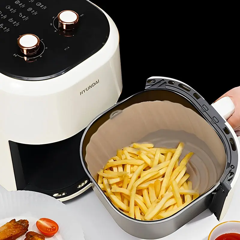 Air Fryer Liners Silicone Baking Tray Reusable Basket Mat Non Stick Round Microwave Pads Baking Mat Oven Air Fryer Liner