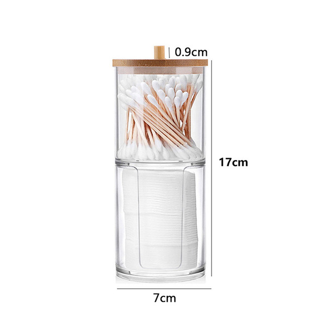 Organizer Cotton Swab Storage Box Organizador Acrylic Cotton Pad Storage Box Cosmetic Plastic Box Bathroom Bedroom