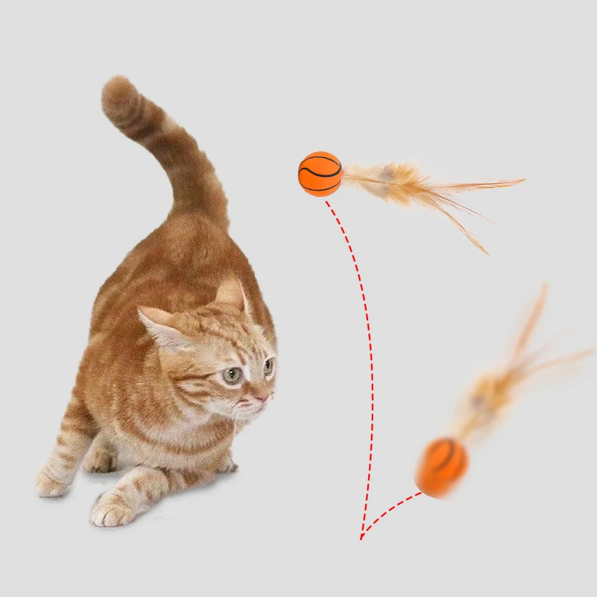 Cute Instinct-Stimulating Cat Toy Set - 3/5 Pack Colorful Feather Balls, Durable Plastic for Interactive Play & Owner Bonding
