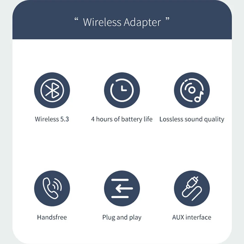 Bluetooth 5.3 Transmitter Receiver HIFI stereo Wireless Audio Adapter HD Mic 3.5mm AUX Car Audio Music Hands-free
