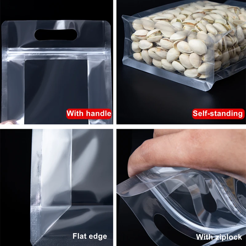 StoBag 50pcs Transparent Clothing Packaging Zipper Bags Plastic