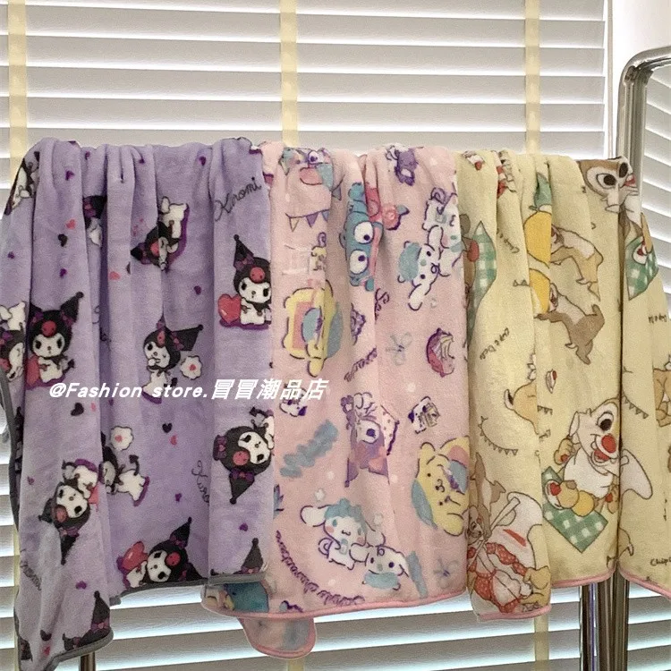 Sanrio kuromi warm blanket hello kitty flannel blanket disney linabell