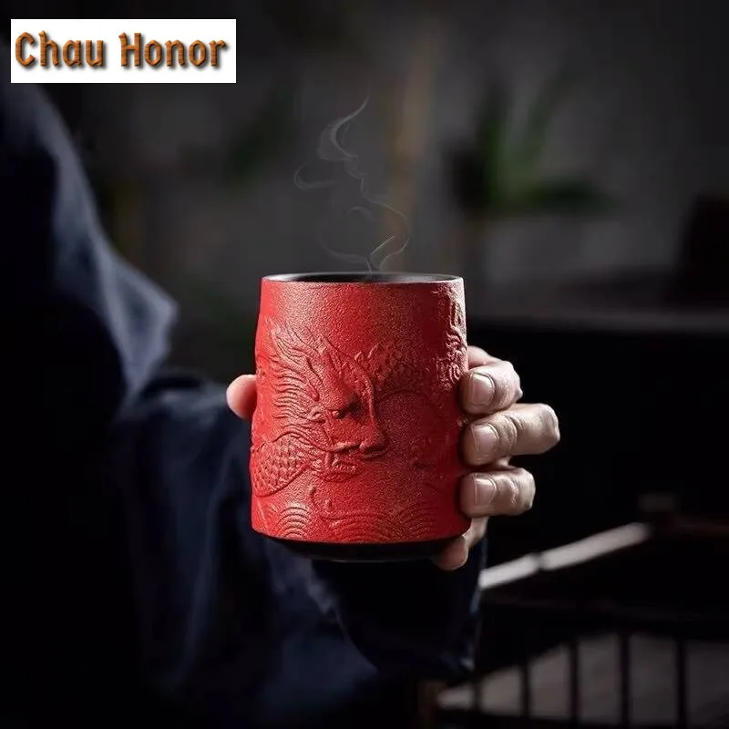 Japanese Style Exquisite Creative Ceramic Mugs Personality Retro Dragon Cup Water Mug Tea Canister Dual-purpose Household Teaset