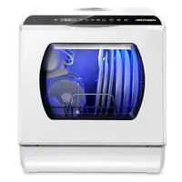 Portable Dishwasher 5 Washing Options Double-layered Glass Door 5L Water Tank LED Display Easy to Maintain Countertop Mini 1