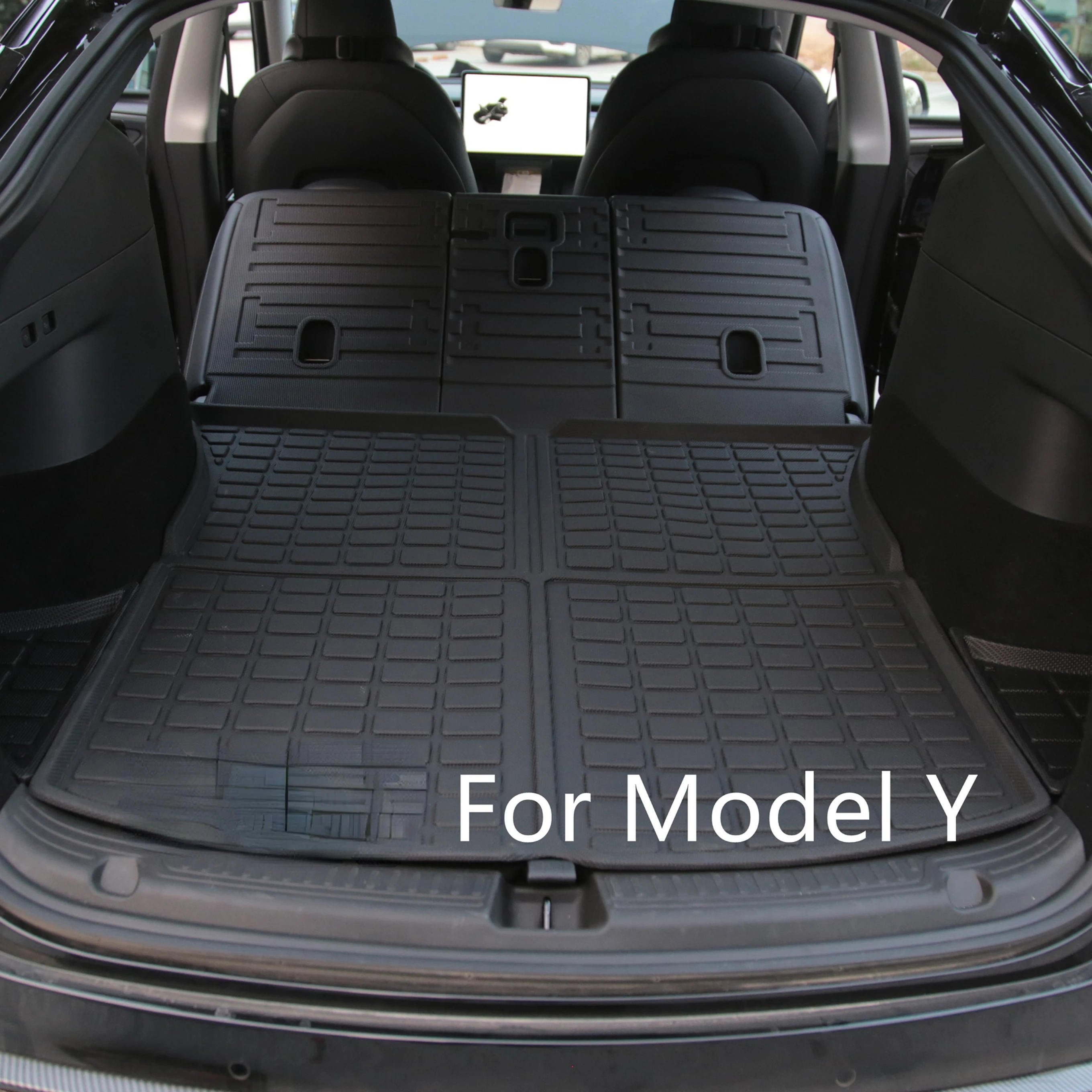 

For Tesla Model Y Rear Seats Back Protector Anti-Kick Mats TPE Seat Cover & Trunk Mats Foot Pad Model Y 2022 Accessories