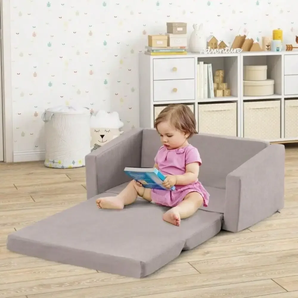 Kids Sofa Couch Toddler Boys Girls 2-in-1 Convertible Sofa Lounger Children Sofa 5