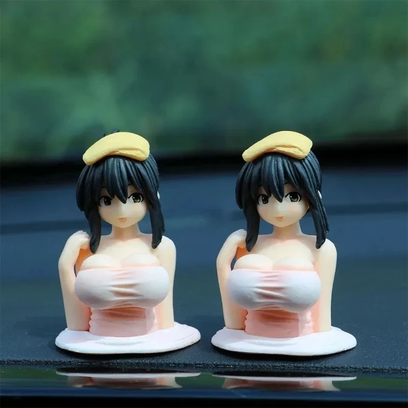 

Cute Kanako Chest Shaking Ornaments Kanako Collection Model Doll Kawaii Anime Statue For Car Sexy Doll Figurine Car Decoration