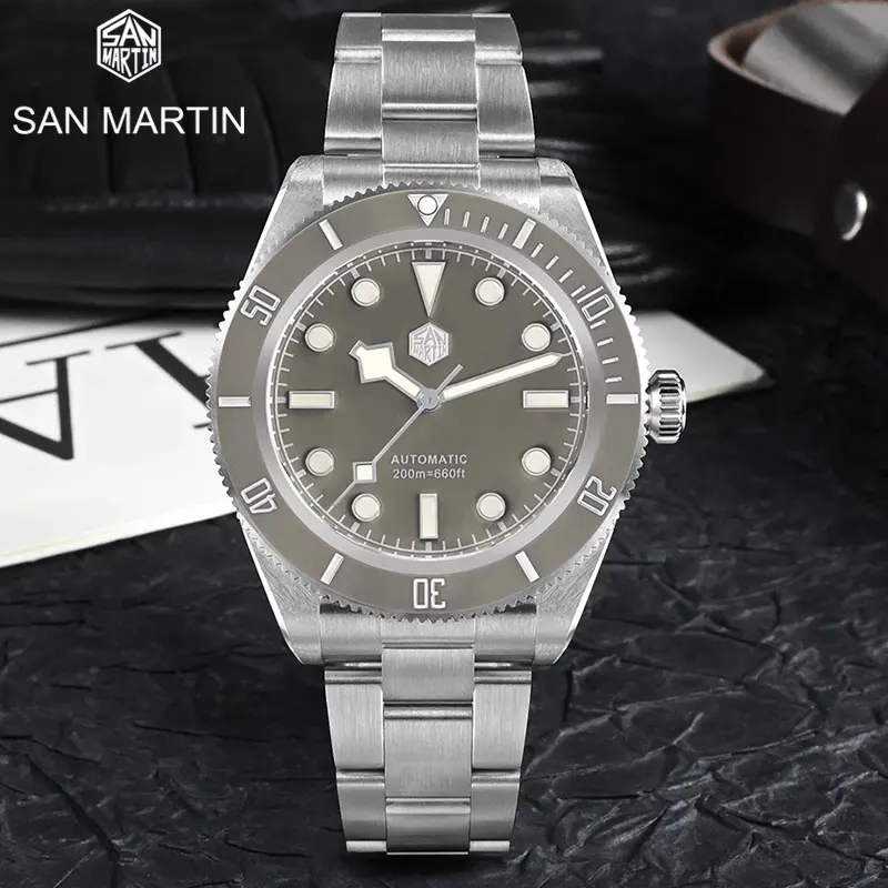 

San Martin BB58 Luxury Men Watch 40mm Classic Retro Diver PT5000 Automatic Mechanical Watches Sapphire Waterproof 200m Luminous