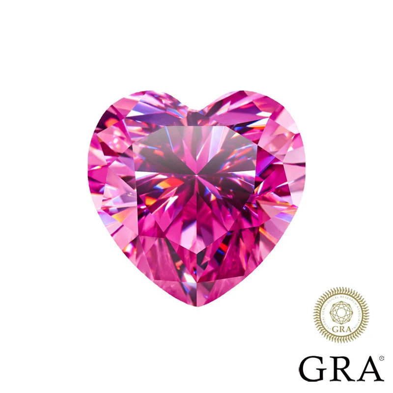 

JINGLI Pink Color VVS Moissanite Loose Stones 0.5ct~6ct Gemstone Pass Diamond Tester with GRA Certificate for DIY Fine Jewelry