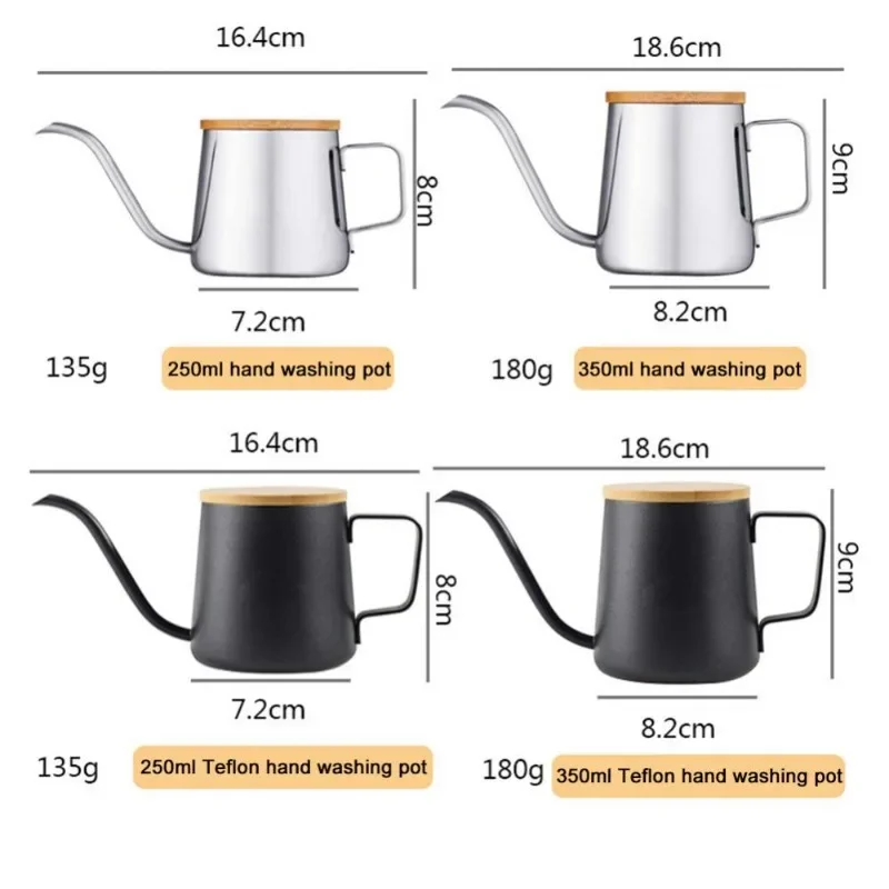 Camping Coffee Pot 250/350ml Gooseneck Spout Stainless Steel Tea Kettle Gooseneck Kettle Outdoor Indoor Coffee Drip Kettle