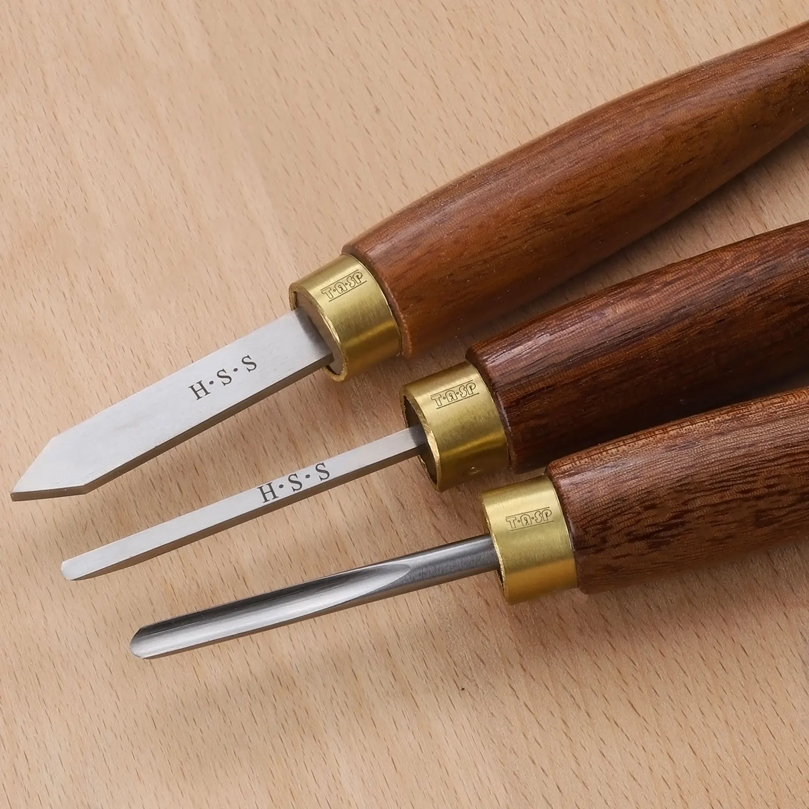 Bowl Guts Draaibank Beitel Set, 3 Stuks Houten Draaibank Draaigereedschappen Met Mes, Walnoot Handvat En Messing Adereindhulzen In Houten Opbergkoffer (1/4, 3/8 En 1/2 Fluit