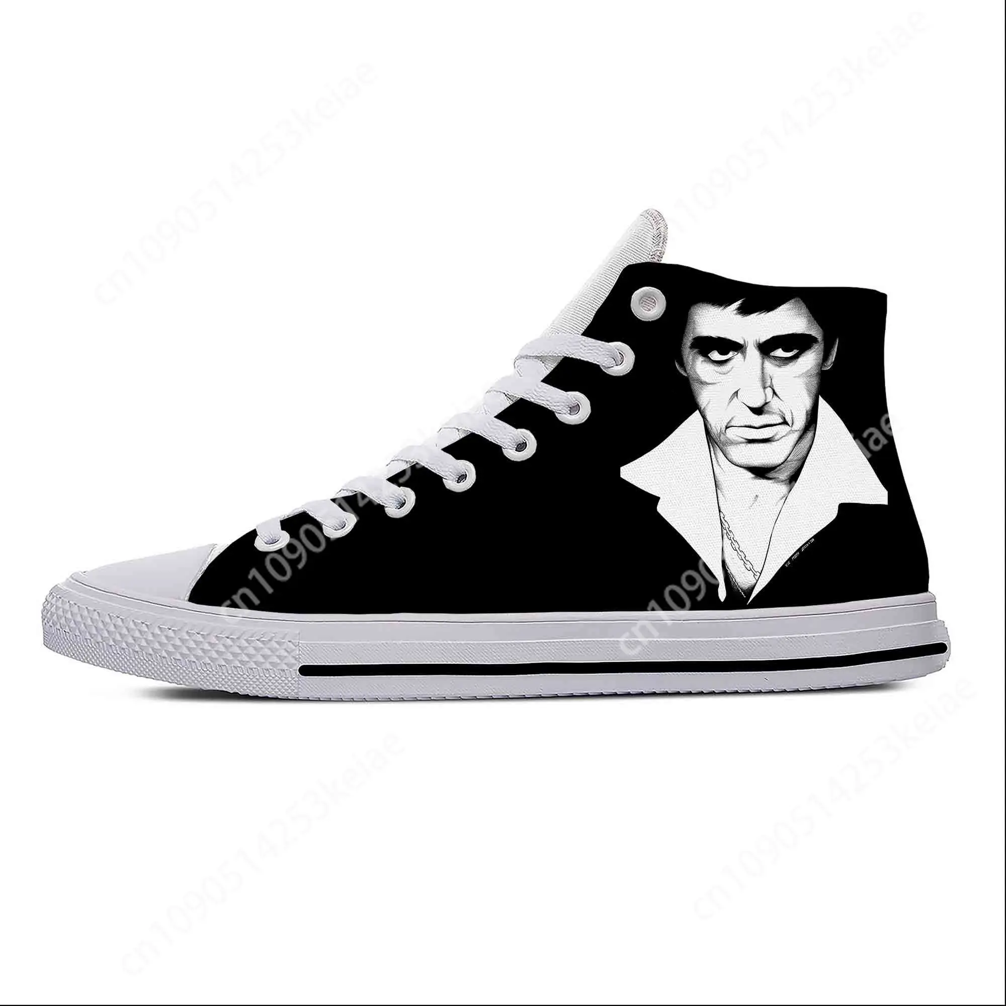 Summer Scarface Tony Montana Movie Anime Cartoon Hot Casual Shoes High Top Lightweight Board Shoes Breathable Men Women Sneakers 5