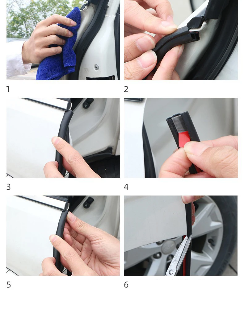 Auto Tür Anti-Kollision Dichtung Streifen Haube Tür Rand Stamm Scratch Protector Streifen Schutz Für Auto Stil Lärm Isolierung trim – Detail 6