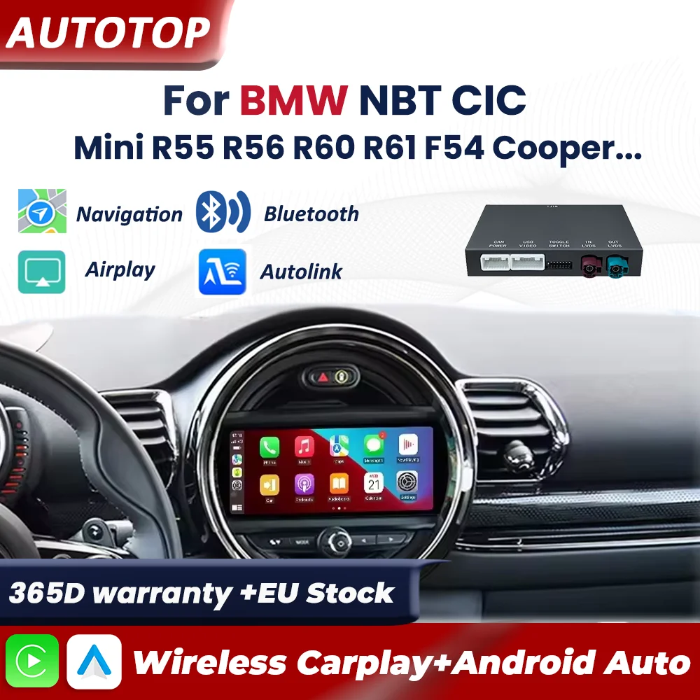 AUTOTOP Wireless Carplay For BMW Mini R55 R56 R57 R58 R60 R61 F54 F55 ...