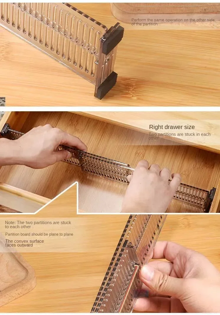 Description Picture 5 of itemDrawer Dividers Retractable Divider Partition Adjustable Storage Tools DIY Organizer Wardrobe Clothes Storage Drawer Organizers