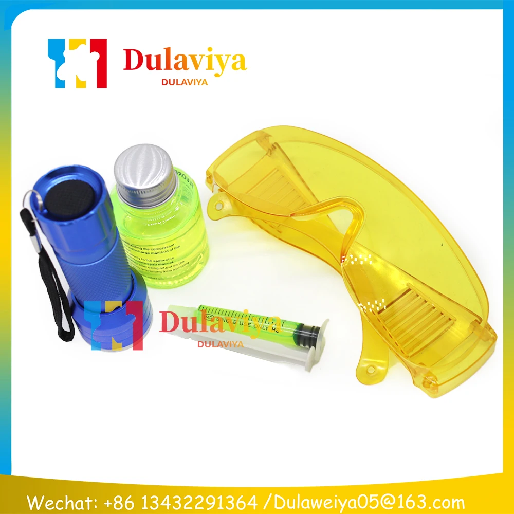 Auto Air Conditioning System Repair Tool Fluorescent Leak Detection Tool R134a Refrigerant Gas AC Leak Test Detector UV Dye OIL