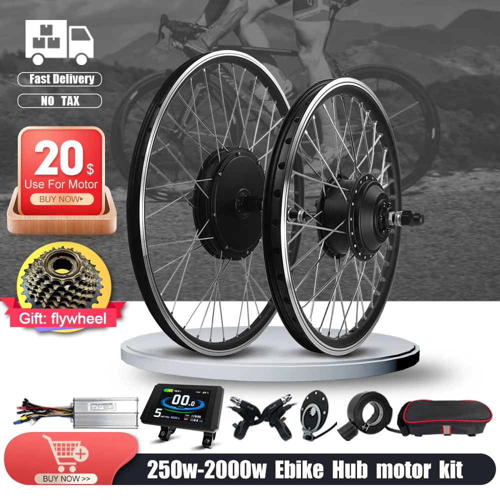 Electric Bicycle Conversion Kit 36V 350W 500W 48V 1000W 1500W 2000W Brushless Wheel Hub Motor 16