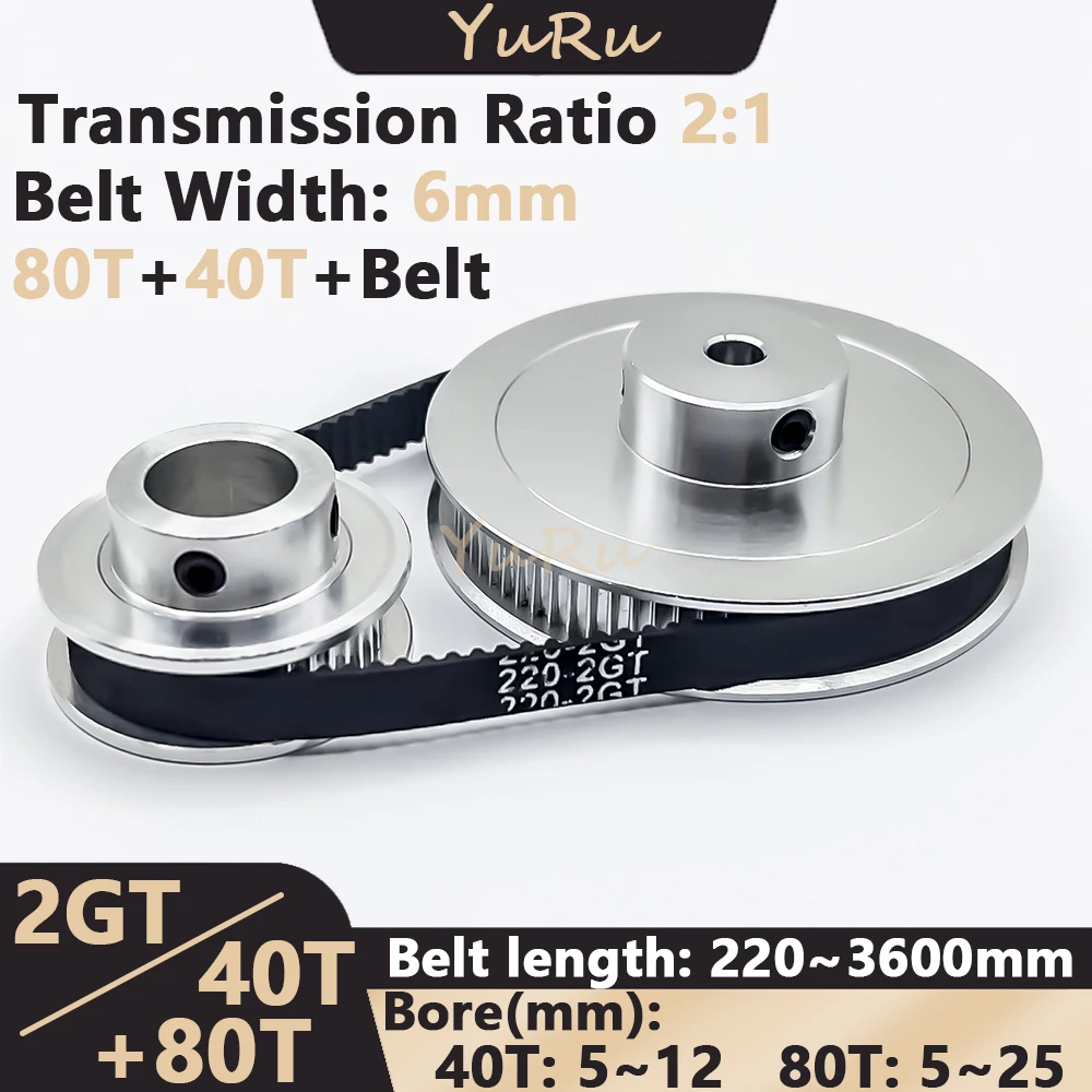 Correia Dentada Roda Tensora Kit de Correia de Polia Síncrona 2m 40t 80 Dentes Gt2 40t 80t Diâmetro 525 mm Largura mm
